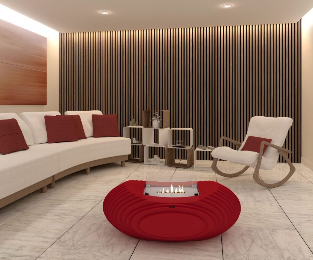 GlammFire bioethanol fire in living room