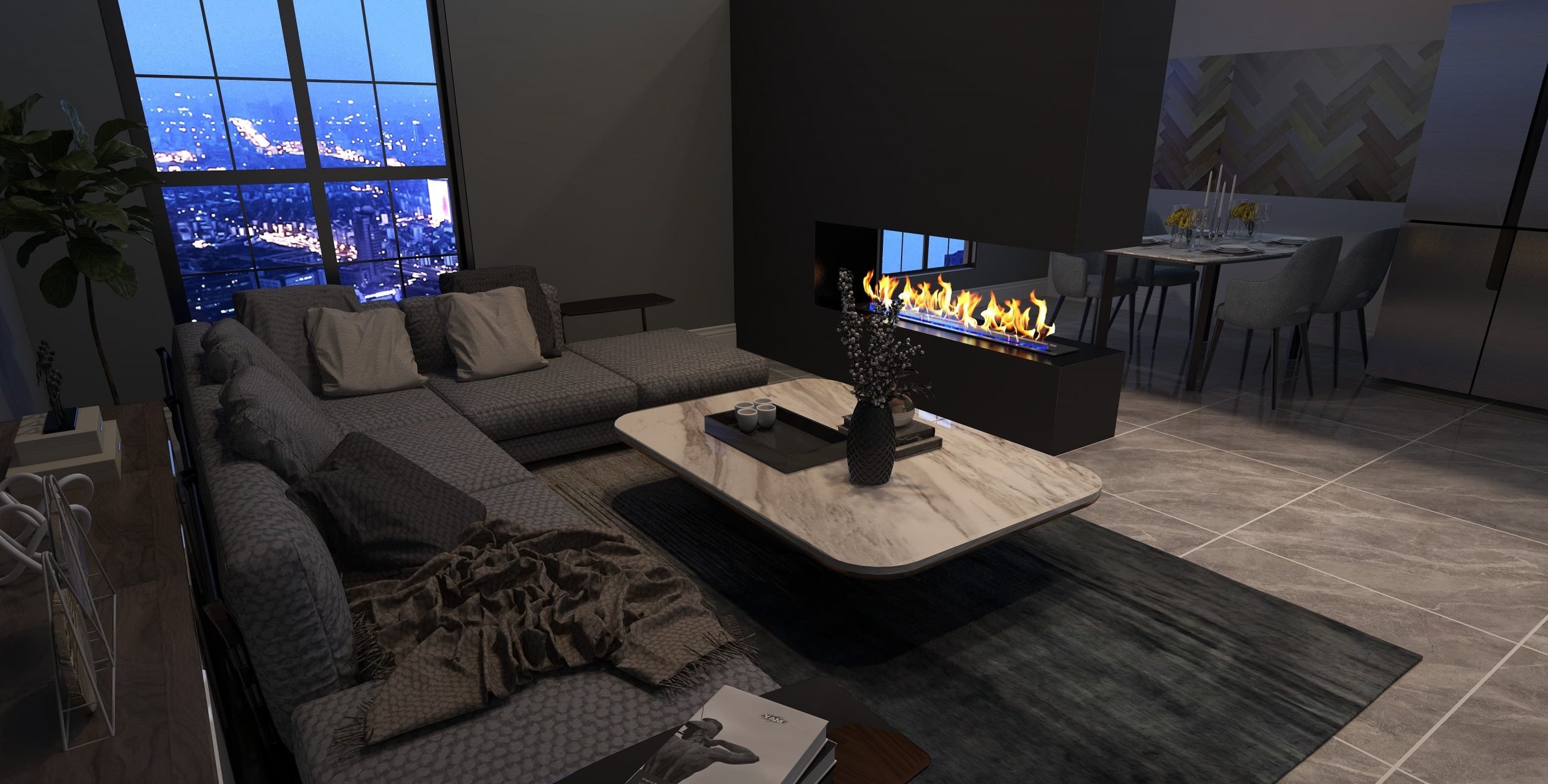 Modern home with Smart Fire bioethanol burner