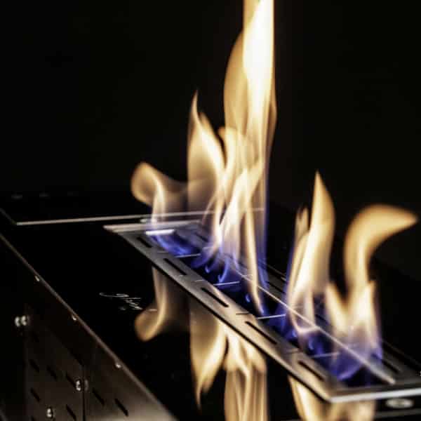 bioethanol burner in the dark