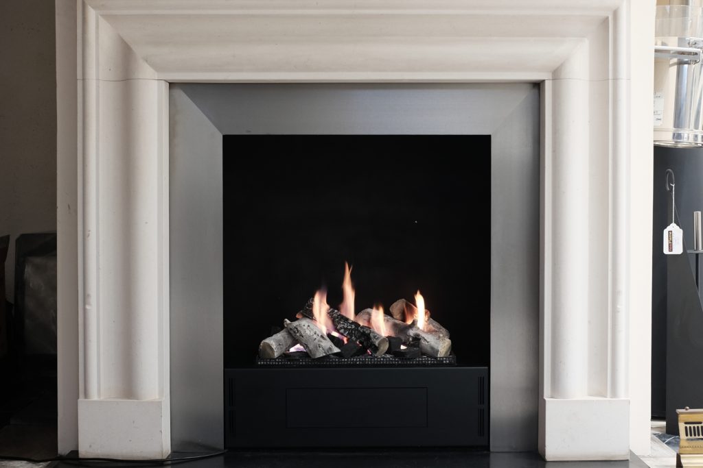 Beautiful smart fire bioethanol burner with traditional fireplace