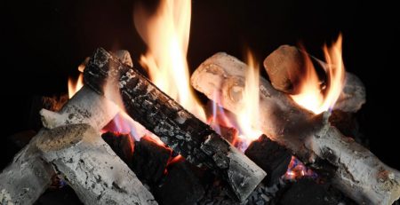 neverdark bioethanol fire with ceramic logs